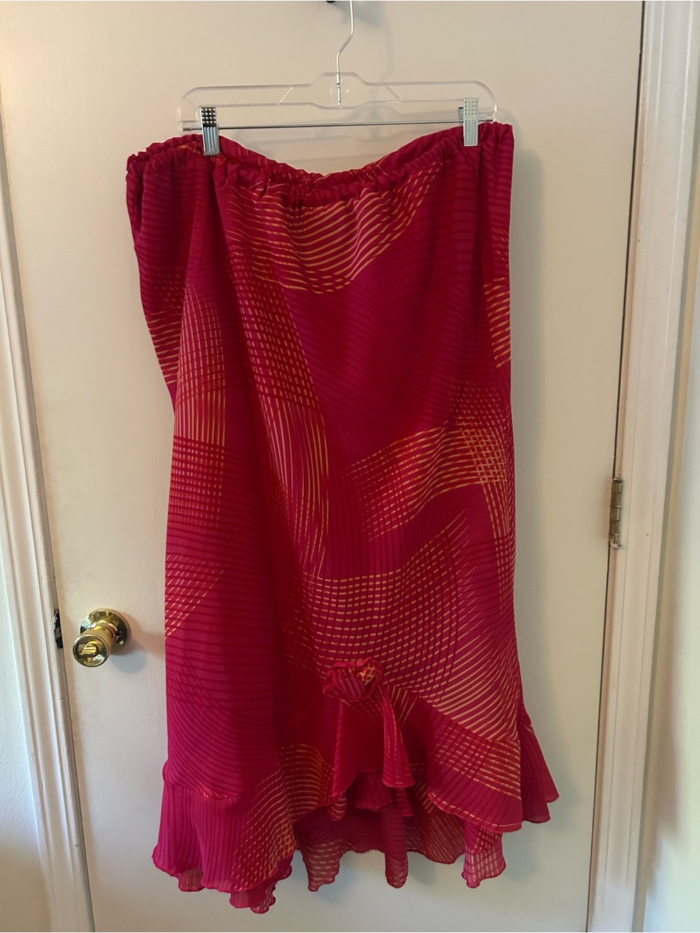 Giorgio Fiorelli Pink and Orange Patterned Midi Skirt